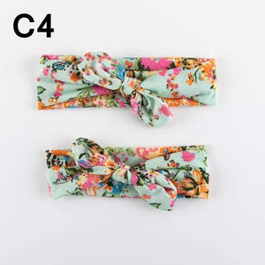 2PCS Mama & Baby Headwear Bowknot Elastic HeadBands For Women Children Tuban Baby HairBands Hair Accessories