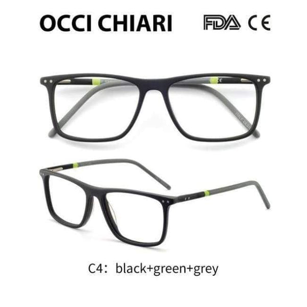 Planet Gates C4 black green grey OCCI CHIARI Glasses Frame Eyeglasses Frames Men Gafas Acetate Male Fashionable Spectacle Frames Optical Glasses Black W-COSCO