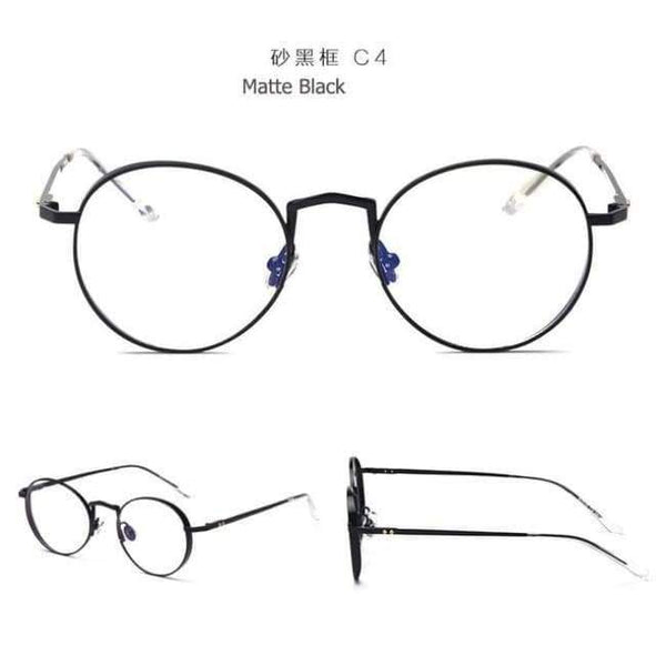 Planet Gates C4 Matte Black JackJad 2018 New Fashion Men Women Round Metal Liberty Plain Glasses Brand Design Eyewear Frame Glasses Frame Oculos De Grau