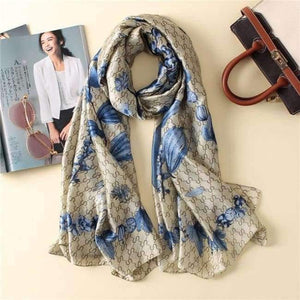 Planet Gates c4 Summer women scarves soft long print silk scarves lady shawl and wrap designer pashmina bandana beach stoles hijab