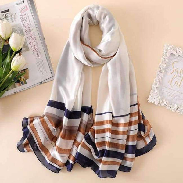 Summer Women Scarves Soft Long Print Silk Scarves Lady Shawl And Wrap Designer Pashmina Bandana Beach Stoles Hijab - C43