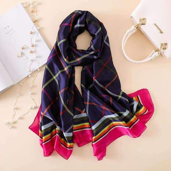 Planet Gates c49 Summer women scarves soft long print silk scarves lady shawl and wrap designer pashmina bandana beach stoles hijab