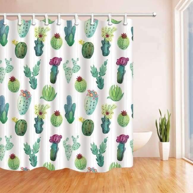 Planet Gates C1 / 180X180CM Flower Green Plant Shower Curtain Waterproof Mildewproof Bathroom Curtain Polyester Thickened Bathroom Products With Hook
