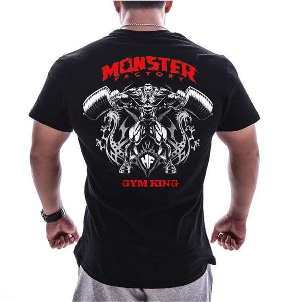 Men Short Sleeve Cotton T-shirt  Summer Casual Print Tee Shirt Tops Male Gyms Fitness Bodybuilding Crossfit Workout Clothing