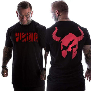 Mens Gyms Fitness Bodybuilding T-shirt Short Sleeve OX Printed Cotton T Shirt  Newest Man Casual Fashion Tee Tops Clothing