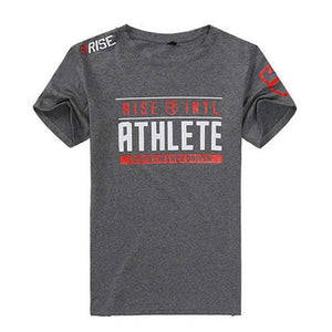 Mens Short Sleeve Cotton T-shirt Summer Casual Fashion Slim Print T Shirt Crossfit Gyms Fitness Workout Tee Tops Brand Clothing