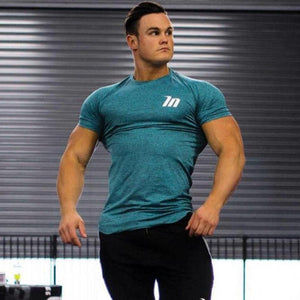 Superelastic Quick Dry T Shirt Mens Gyms Fitness Bodybuilding T-shirt Skinny Tee Shirt Tops Male Jogger Workout Brand Clothing