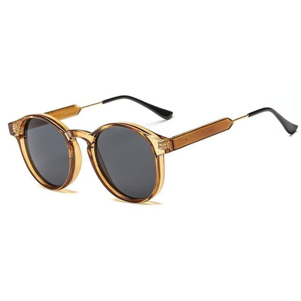 Planet Gates c5 Light brown grey Retro Round Sunglasses Women Men Brand Design Transparent Female Sun Glasses Men Oculos De Sol Feminino Lunette Soleil
