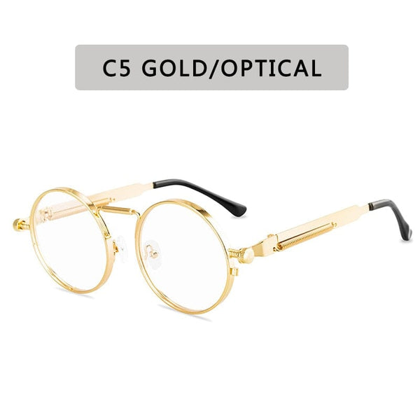 Planet Gates C5 Retro Round Sunglasses Men Women Brand Designer Punk Style Windproof Metal Frame Vintage Sun Glasses Oculos De Sol