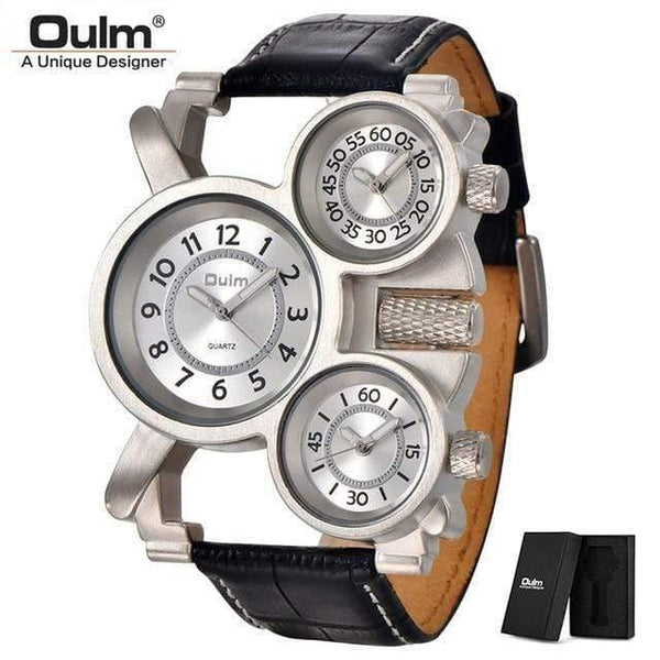 Planet Gates C5(with box) Men's Watches Casual Quartz Watch Men Three Dial Outdoor Sports Leather Watch relogio masculino