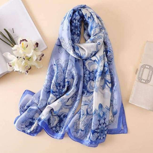 Planet Gates c54 Summer women scarves soft long print silk scarves lady shawl and wrap designer pashmina bandana beach stoles hijab