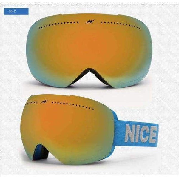 Planet Gates C6-2 2017 New Winter Ski Goggles Double Lens UV400 Anti-fog Big Ski Mask Glasses Skiing Men Women Snow Snowboard Eyewear Large Brands