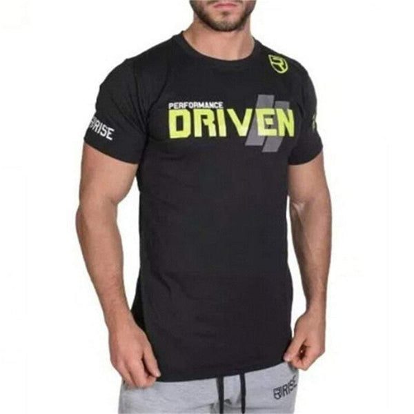 Men Short Sleeve Cotton T-shirt Man Slim Print T Shirt Male Gyms Fitness Bodybuilding Workout Crossfit Brand Tees Tops Clothing