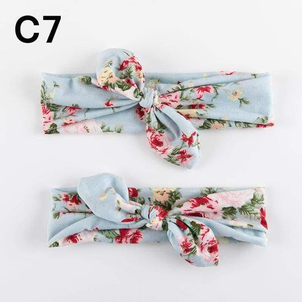 2PCS Mama & Baby Headwear Bowknot Elastic HeadBands For Women Children Tuban Baby HairBands Hair Accessories