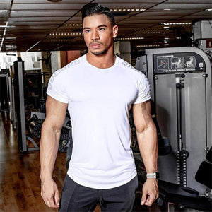Men Compression Skinny T-shirt Gyms Fitness Bodybuilding T Shirt Male Summer Workout Tee Tops Crossfit Brand Clothing
