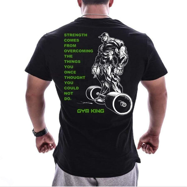 Men Short Sleeve Cotton T-shirt  Summer Casual Print Tee Shirt Tops Male Gyms Fitness Bodybuilding Crossfit Workout Clothing