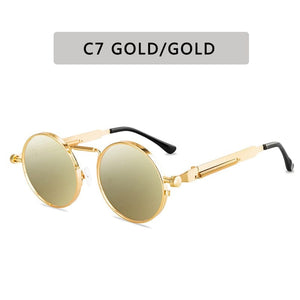 Planet Gates C7 Retro Round Sunglasses Men Women Brand Designer Punk Style Windproof Metal Frame Vintage Sun Glasses Oculos De Sol