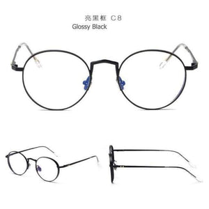 Planet Gates C8 Glossy Black JackJad 2018 New Fashion Men Women Round Metal Liberty Plain Glasses Brand Design Eyewear Frame Glasses Frame Oculos De Grau