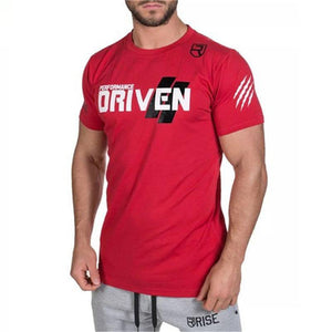 Men Short Sleeve Cotton T-shirt Casual Fashion Print Slim T Shirt Male Joggers Gyms Fitness Bodybuilding Workout Brand Tees Tops