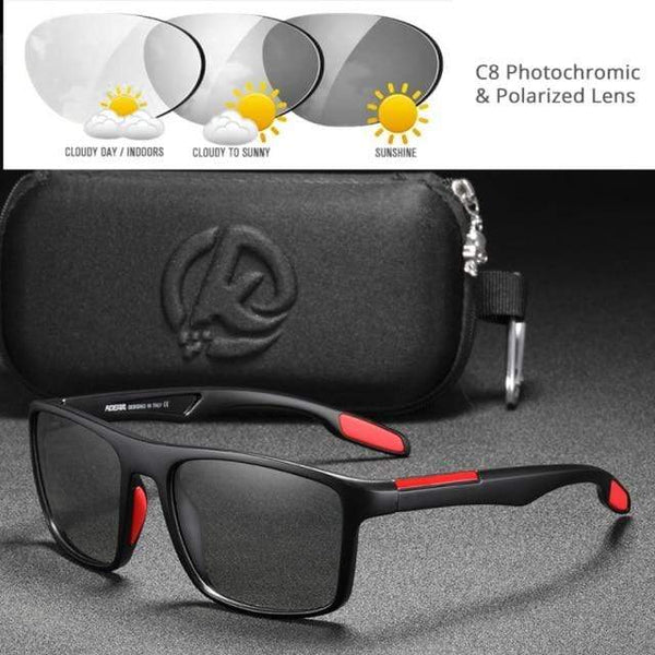 Planet Gates C8 Photochromic / TR90 Polarized Rectangular Ultra Light TR90 Sunglasses Men Polarized TAC 1.1mm Thickness Lens Driving Sun Glasses Women Sports Cat.3