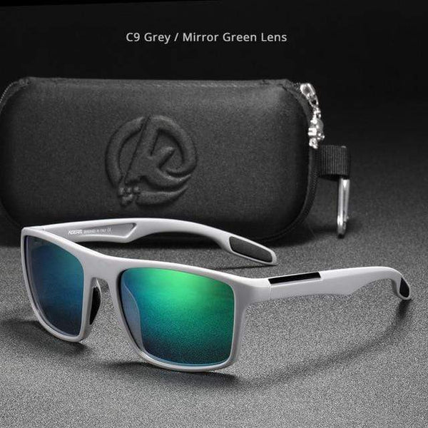 Planet Gates C9 Green Lens / TR90 Polarized Rectangular Ultra Light TR90 Sunglasses Men Polarized TAC 1.1mm Thickness Lens Driving Sun Glasses Women Sports Cat.3