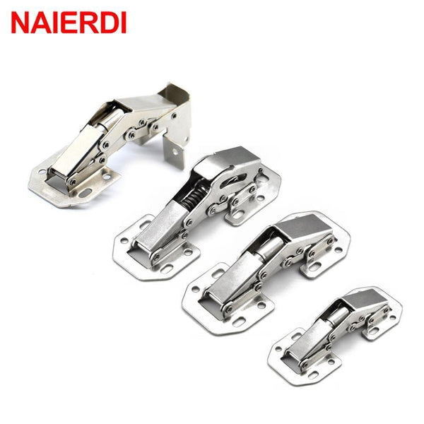 Cabinet Hinge 90 Degree No-Drilling Hole Cupboard Door Hydraulic Hinges Soft Close With Screws Furniture Hardware
