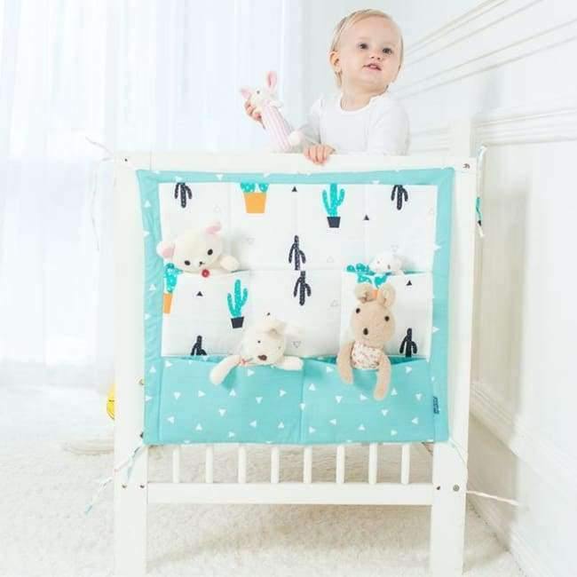 Planet Gates Baby Bed Hanging Storage Bag Cotton Crib Organizer For Newborn Baby Bedding Set Cartoon Pattern Baby Cot Toy Diaper Pocket
