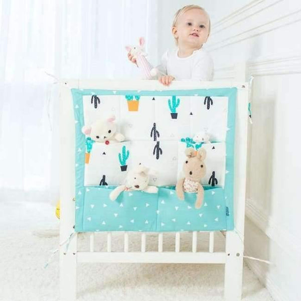 Planet Gates Cactus Baby Bed Hanging Storage Bag Cotton Crib Organizer For Newborn Baby Bedding Set Cartoon Pattern Baby Cot Toy Diaper Pocket