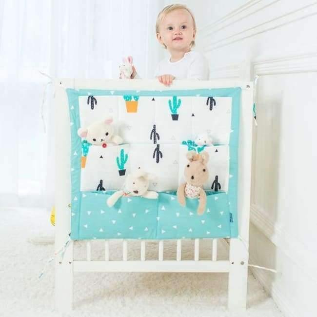Planet Gates Bed Hanging Storage Bag Baby Cot Bed Brand Baby Cotton Crib Organizer 60*50cm Toy Diaper Pocket for Crib Bedding Set