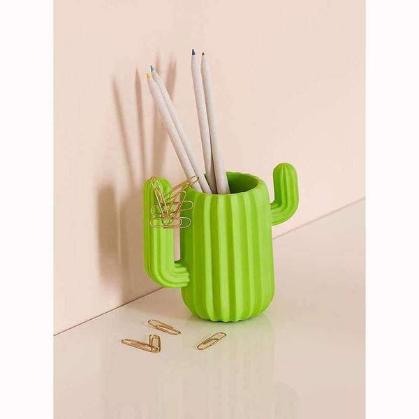 Planet Gates Cactus Desk Stationery Organizer Plastic Pen Holder Magnetic Container for Office Accessories House Supplies