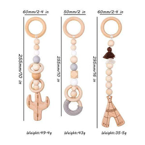 Planet Gates cactus-gray Baby Toys Wooden Play Gym Hanging Mobile Bed Holder Star Pendant Stroller Baby Toy Bell Wood Rattle Ring Newborn Educational Toy