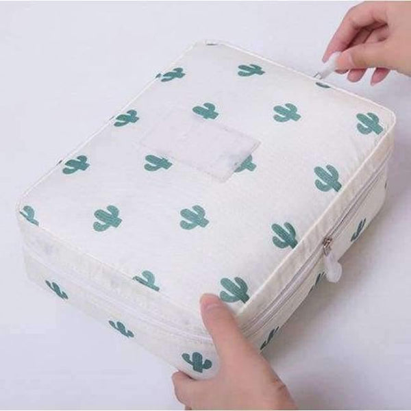 Planet Gates Cactus Makeup bag Cosmetic bag Case Make Up Organizer Toiletry Storage Neceser Rushed Floral Nylon Zipper New Travel Wash pouch