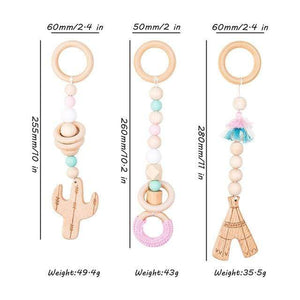 Planet Gates cactus-pink Baby Toys Wooden Play Gym Hanging Mobile Bed Holder Star Pendant Stroller Baby Toy Bell Wood Rattle Ring Newborn Educational Toy