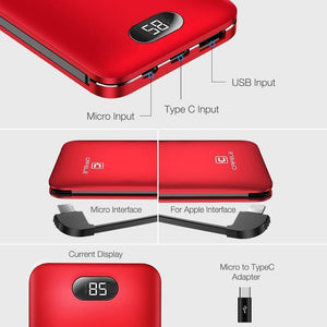 Planet Gates CAFELE 8000mAh Dual USB Power Bank Built-in Output External Battery Charging For iPhone Samsung Huawei Xiaomi LED Display