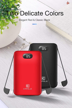 Planet Gates CAFELE 8000mAh Dual USB Power Bank Built-in Output External Battery Charging For iPhone Samsung Huawei Xiaomi LED Display