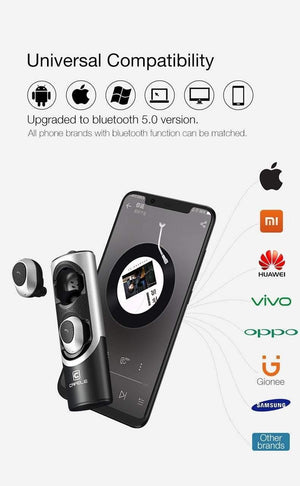 Planet Gates CAFELE In-Ear Bluetooth Earphone Wireless Earbud Metal Heavy Bass Business Earphone High fidelity Sound Quality for Sports Music
