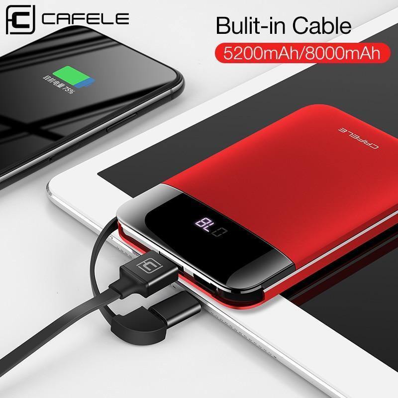 Planet Gates CAFELE LED display Portable Power Bank Dual USB Output External Battery Charging For iphone X Xs Xr 8 samsung S9 huawei xiaomi
