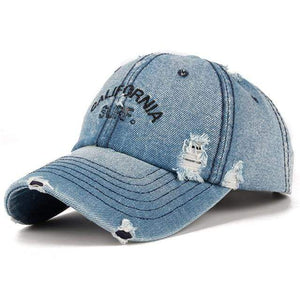 Planet Gates California Black Snapback Women's Distressed Hole Embroidery Simple Baseball Cap For Men Female Outdoor Leisure Cowboy Hat