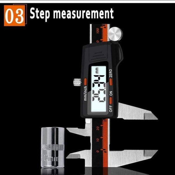 Planet Gates Caliper Electronic Vernier Micromete Digital Calipers Gauge Stainless Meter Foot Caliber 0-150mm Measurement 6inch Ruler LCD