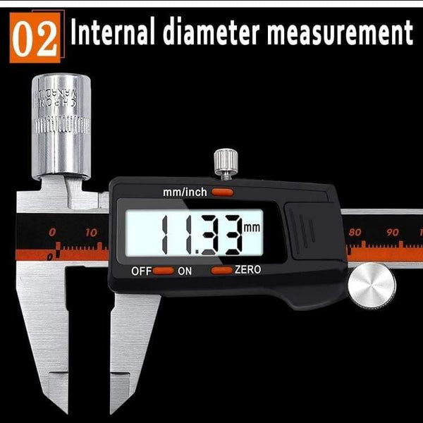 Planet Gates Caliper Electronic Vernier Micromete Digital Calipers Gauge Stainless Meter Foot Caliber 0-150mm Measurement 6inch Ruler LCD