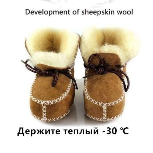 Planet Gates camel / 2 Genuine Leather baby shoes boots infants warm shoes fur wool girls baby booties Sheepskin boy baby