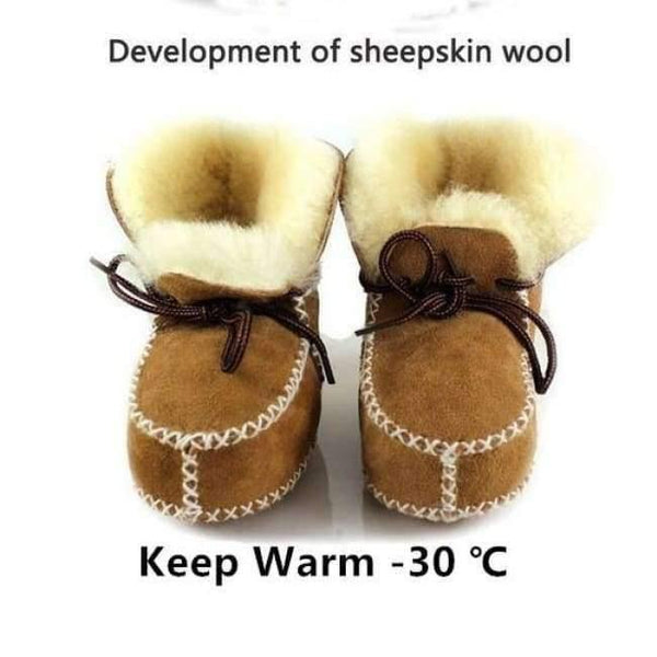 Planet Gates camel / 2 Genuine Leather baby shoes boots infants warm shoes fur wool girls baby booties Sheepskin boy baby