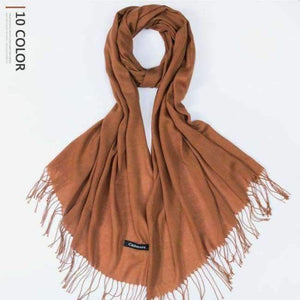 Planet Gates Camel / 216cmX65cm Autumn and Winter Scarf Women Fashion Solid Cashmere scarves for Women Shawls and Wraps 35 Colours