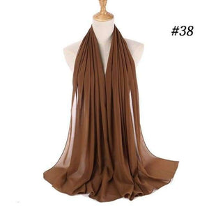 Planet Gates camel color 38 Popular Malaysia style women plain bubble chiffon scarf hijab wrap solid color shawls headband muslim hijabs scarves/scarf