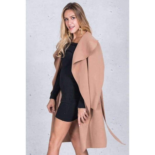 Planet Gates Camel / S Black ruffle warm winter coat Women turndown long coat collar overcoat female Casual autumn 2016 pink outerwear