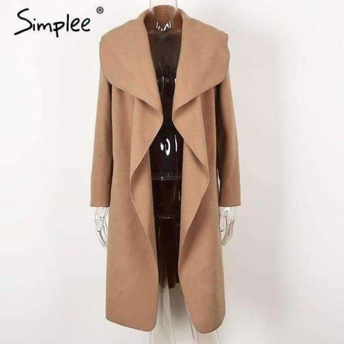 Planet Gates Camel / S Black ruffle warm winter coat Women turndown long coat collar overcoat female Casual autumn 2016 pink outerwear