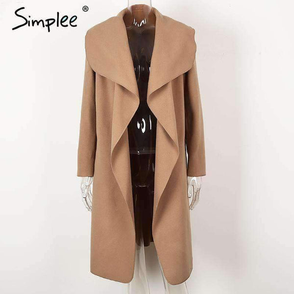 Planet Gates Camel / S Black ruffle warm winter coat Women turndown long coat collar overcoat female Casual autumn 2016 pink outerwear