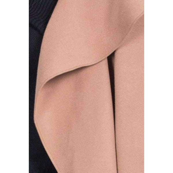 Planet Gates Camel / S Black ruffle warm winter coat Women turndown long coat collar overcoat female Casual autumn 2016 pink outerwear