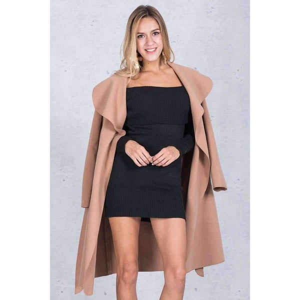 Planet Gates Camel / S Black ruffle warm winter coat Women turndown long coat collar overcoat female Casual autumn 2016 pink outerwear