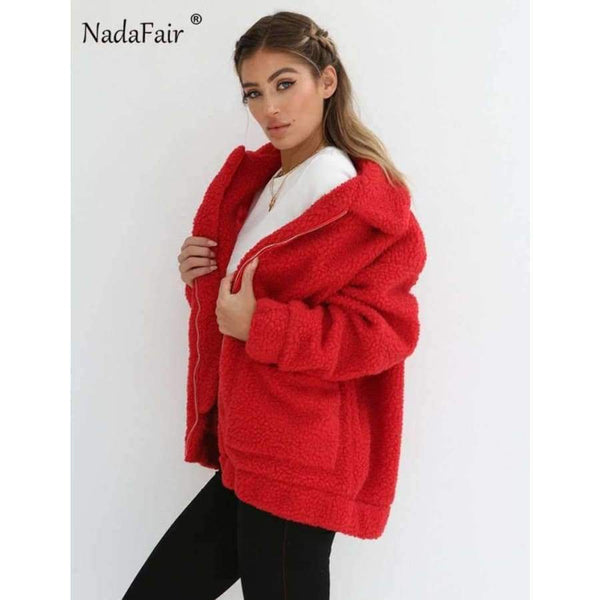 Planet Gates Camel / S Fleece faux shearling jacket coat women autumn winter warm thick teddy coat female casual overcoat oversize outerwear